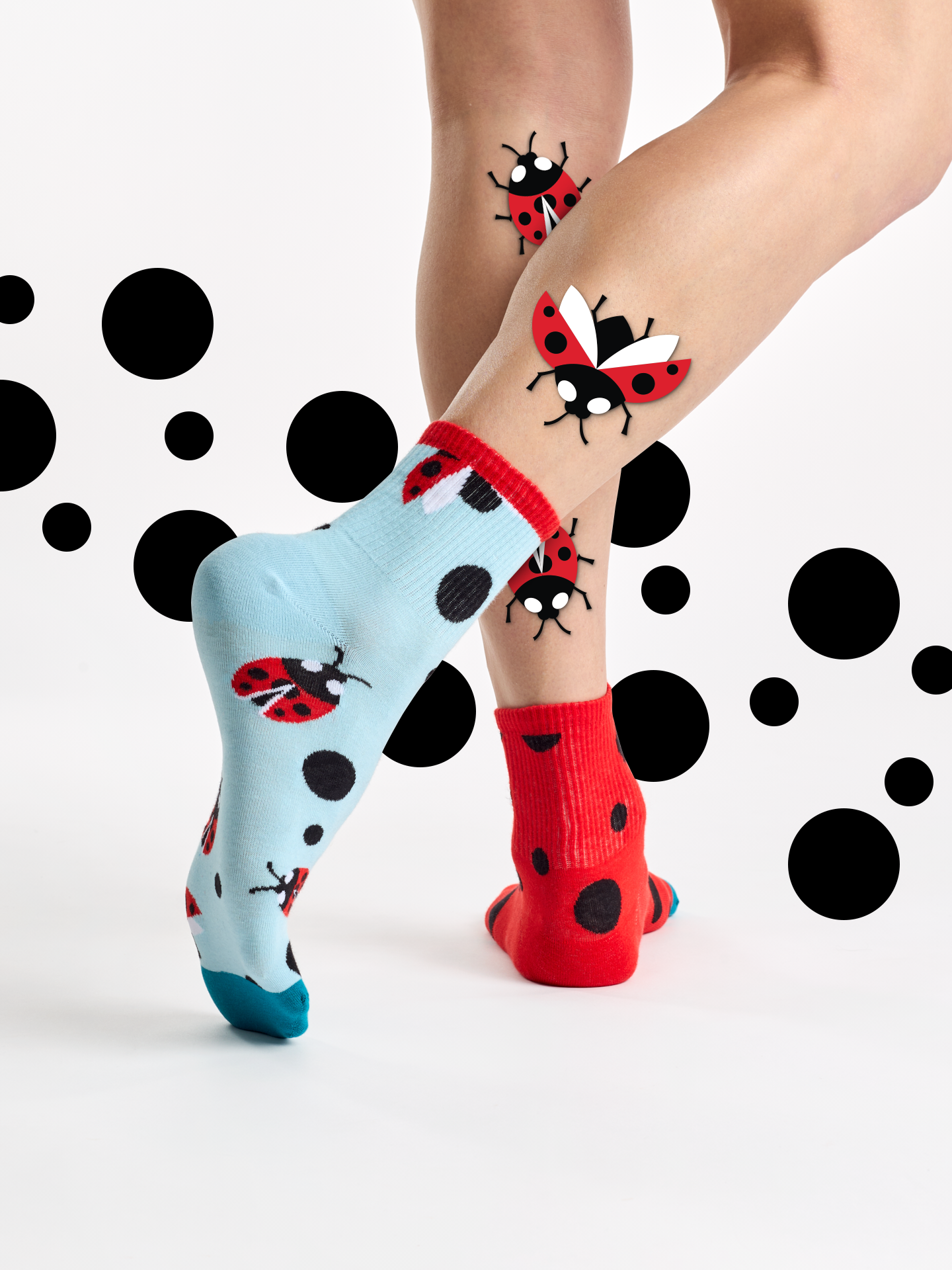 Crew Socks Ladybugs & Dots