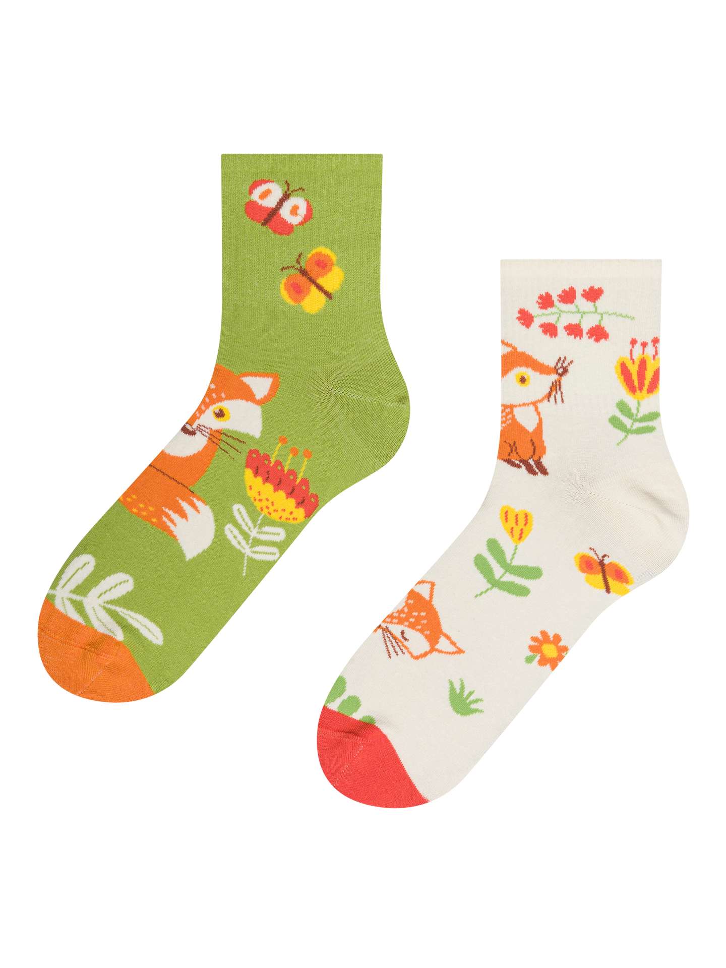 Crew Socks Fox & Butterflies