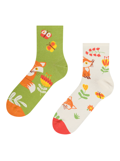 Crew Socks Fox & Butterflies