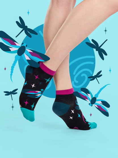 Ankle Socks Dragonflies at Night