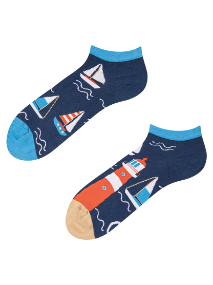 Ankle Socks Lighthouse & Sailboats