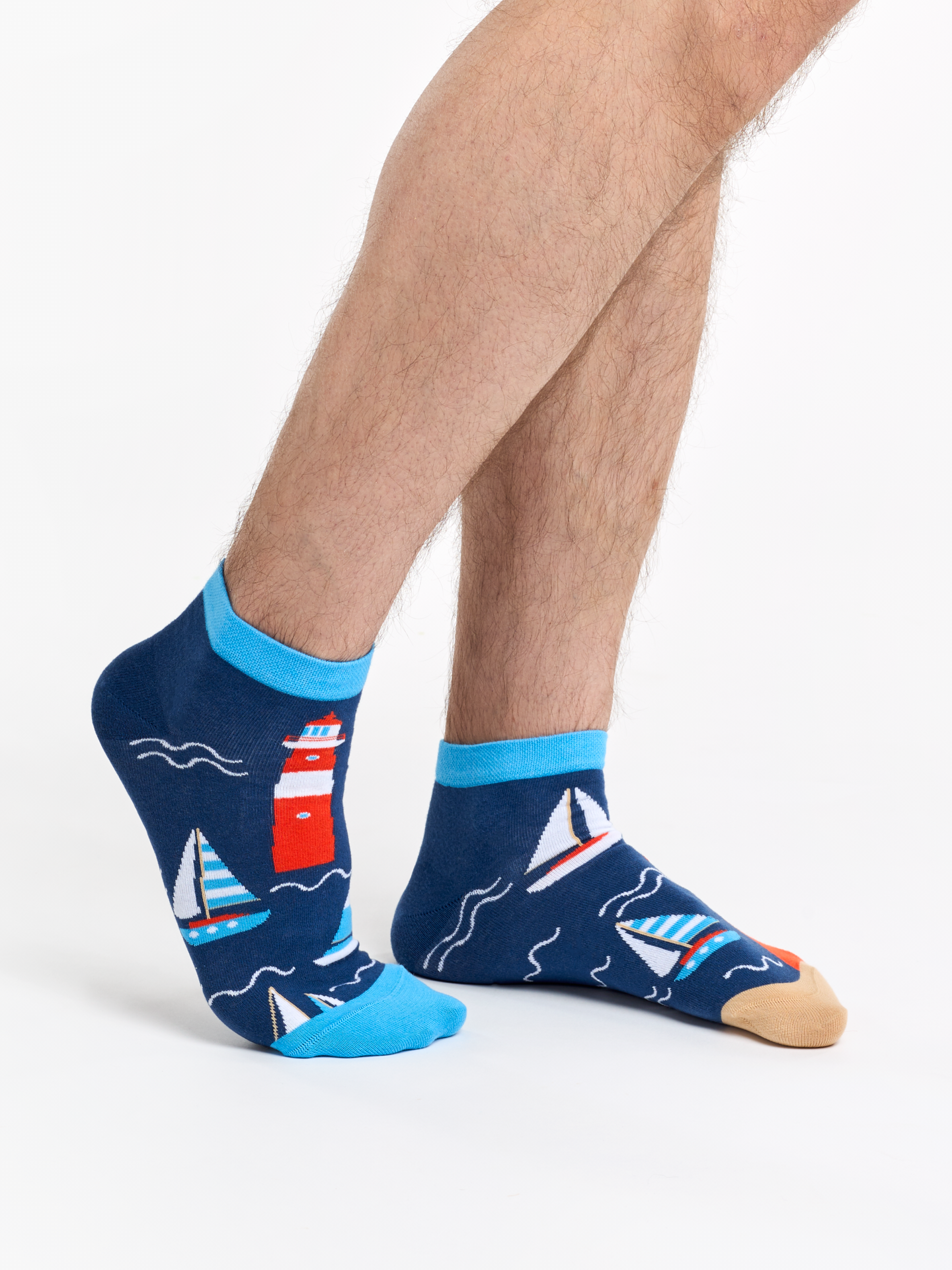 Ankle Socks Lighthouse & Sailboats