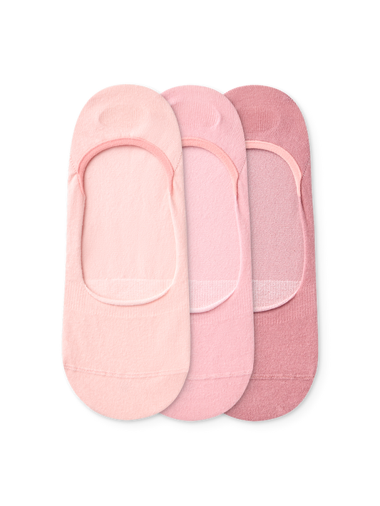Powder Pink No Show Socks 3-pack