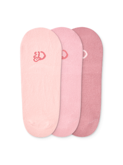Powder Pink No Show Socks 3-pack