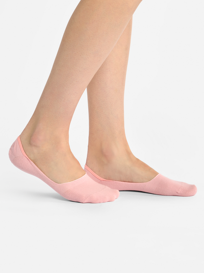 Powder Pink Cotton No Show Socks 3-pack