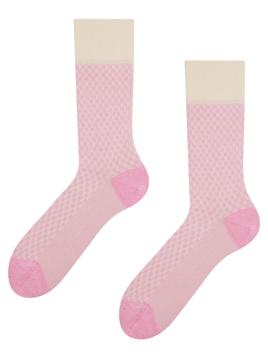 Pastel Pink Jacquard Socks