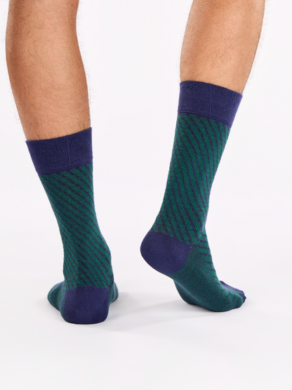 Blue & Green Jacquard Socks