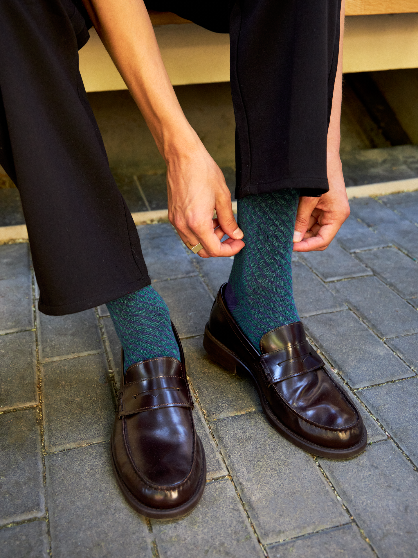 Blue & Green Pattern Socks