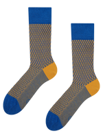 Blue & Yellow Jacquard Socks