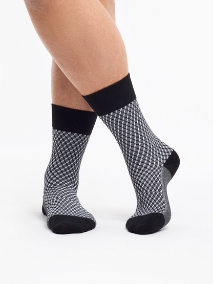 Black & White Jacquard Socks