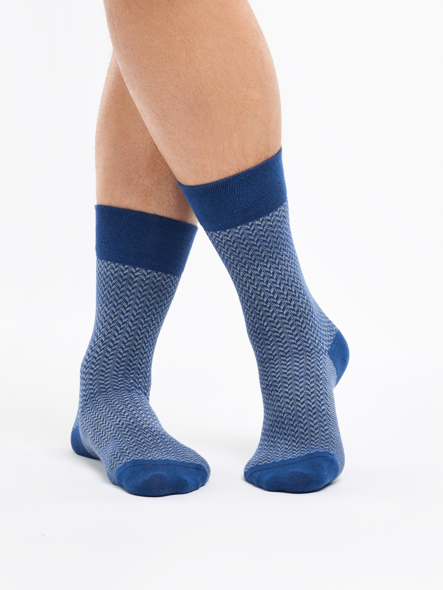 Blue & Grey Jacquard Socks