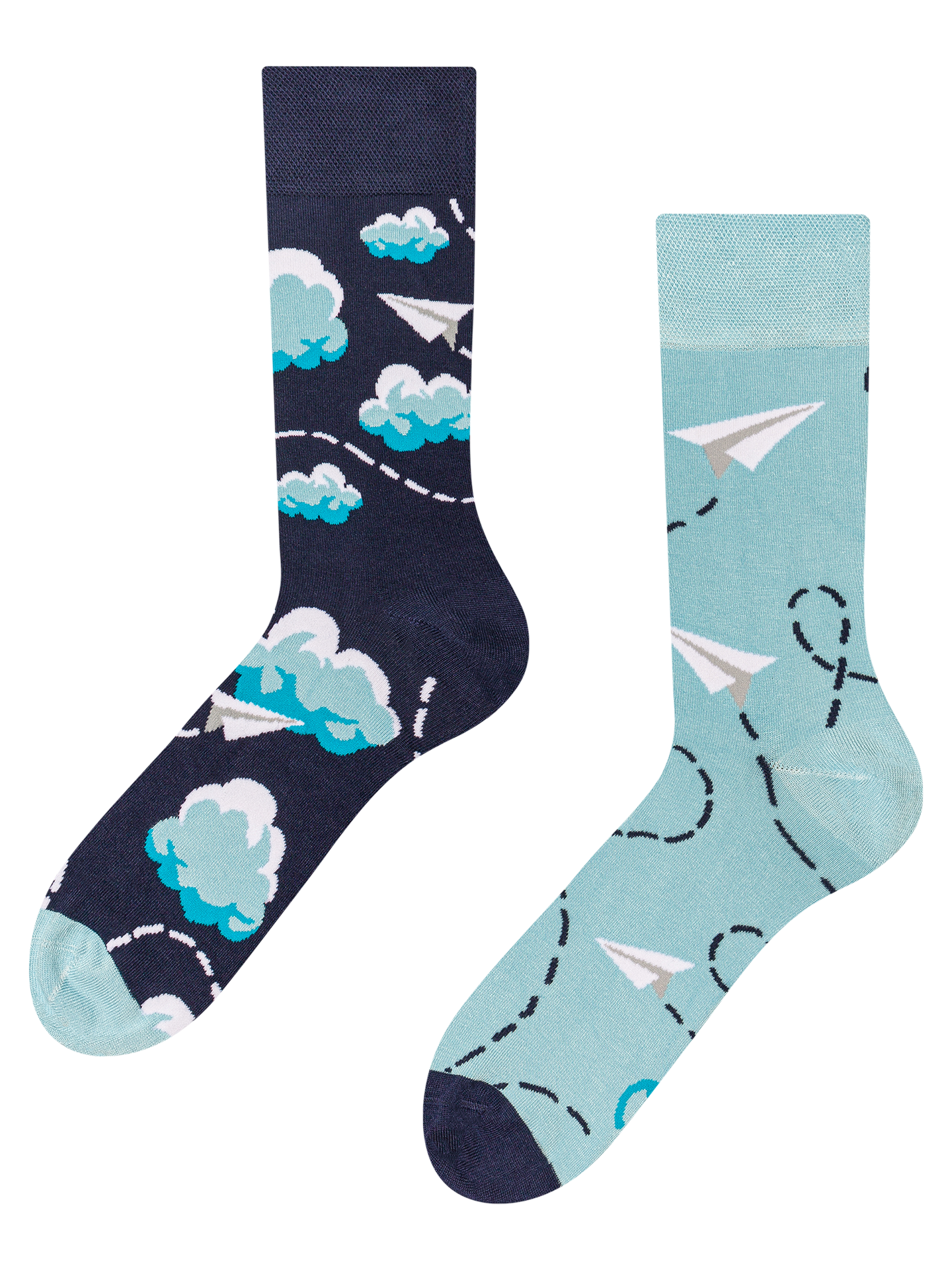 Bamboo Regular Socks Paper Planes & Clouds