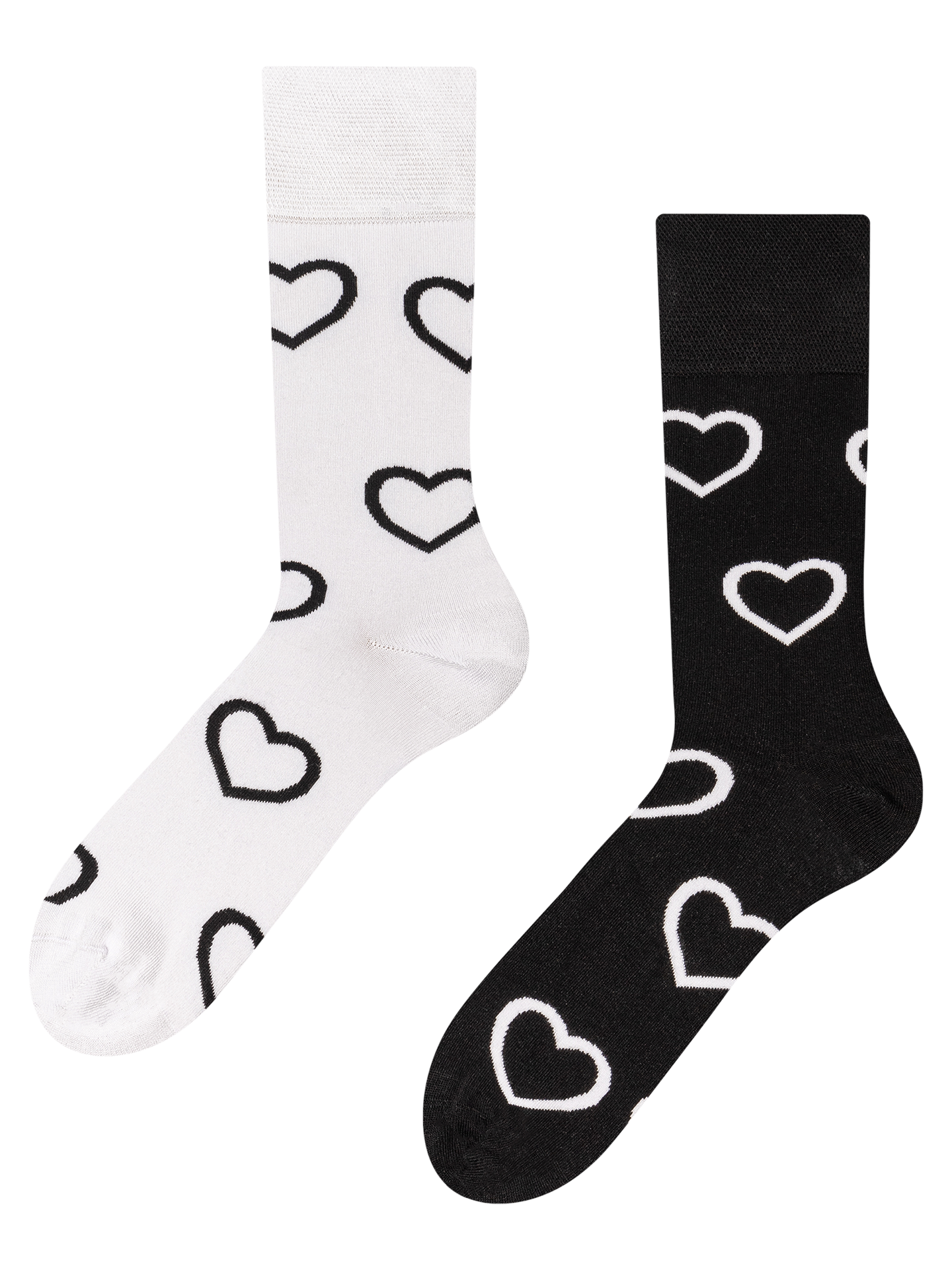 Bamboo Regular Socks Black & White Hearts