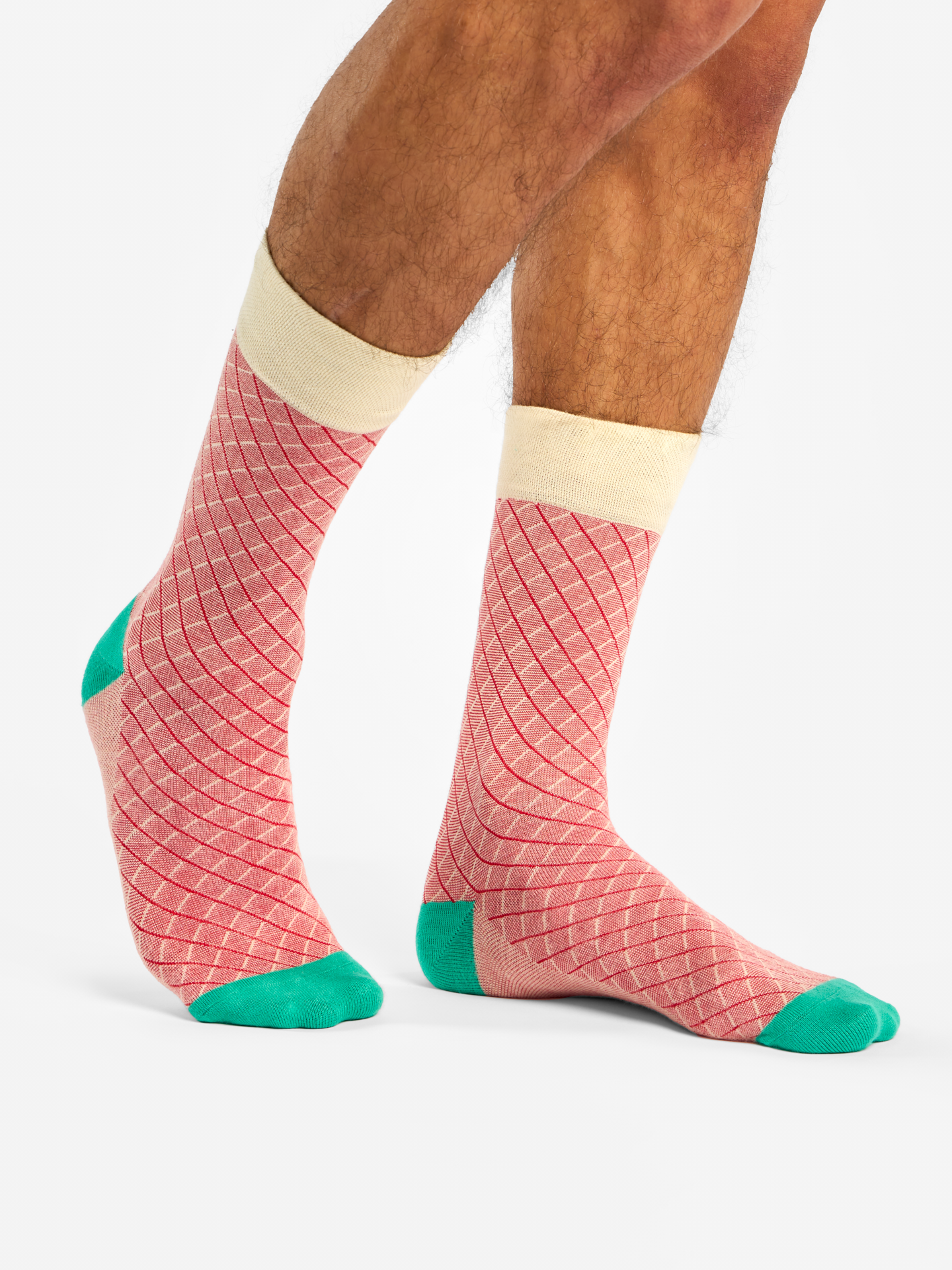 Turquoise & Red Pattern Socks