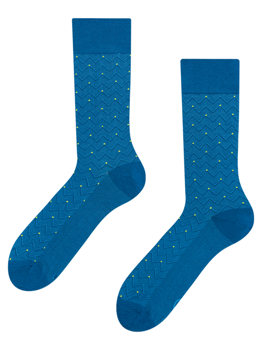 Blue & Lime Jacquard Socks