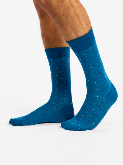 Blue & Lime Pattern Socks