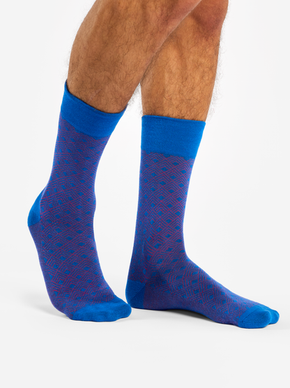 Blue & Magenta Pattern Socks