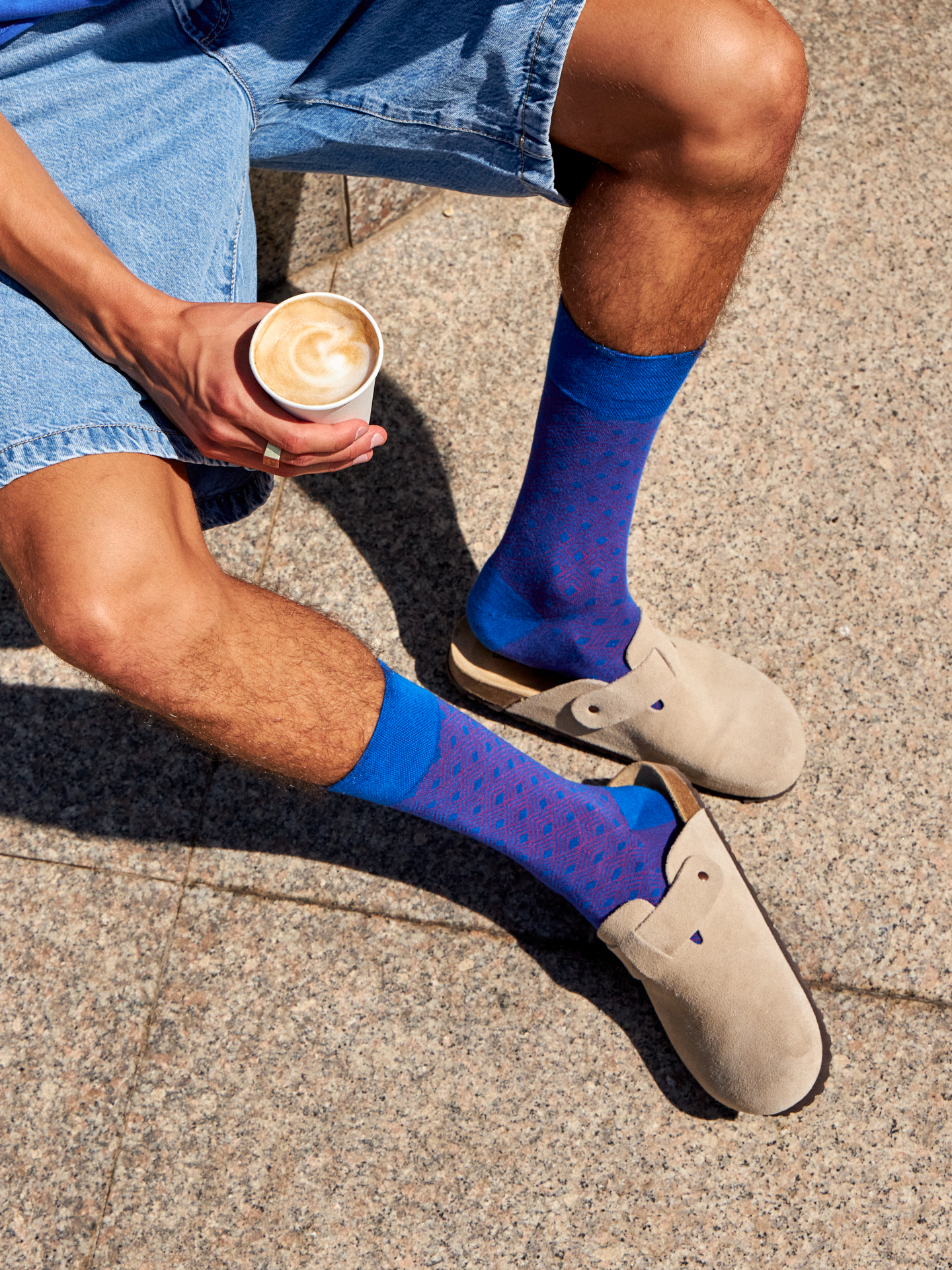 Blue & Magenta Pattern Socks