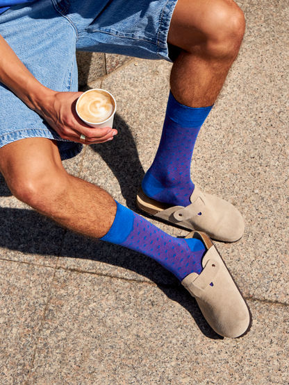 Blue & Magenta Pattern Socks