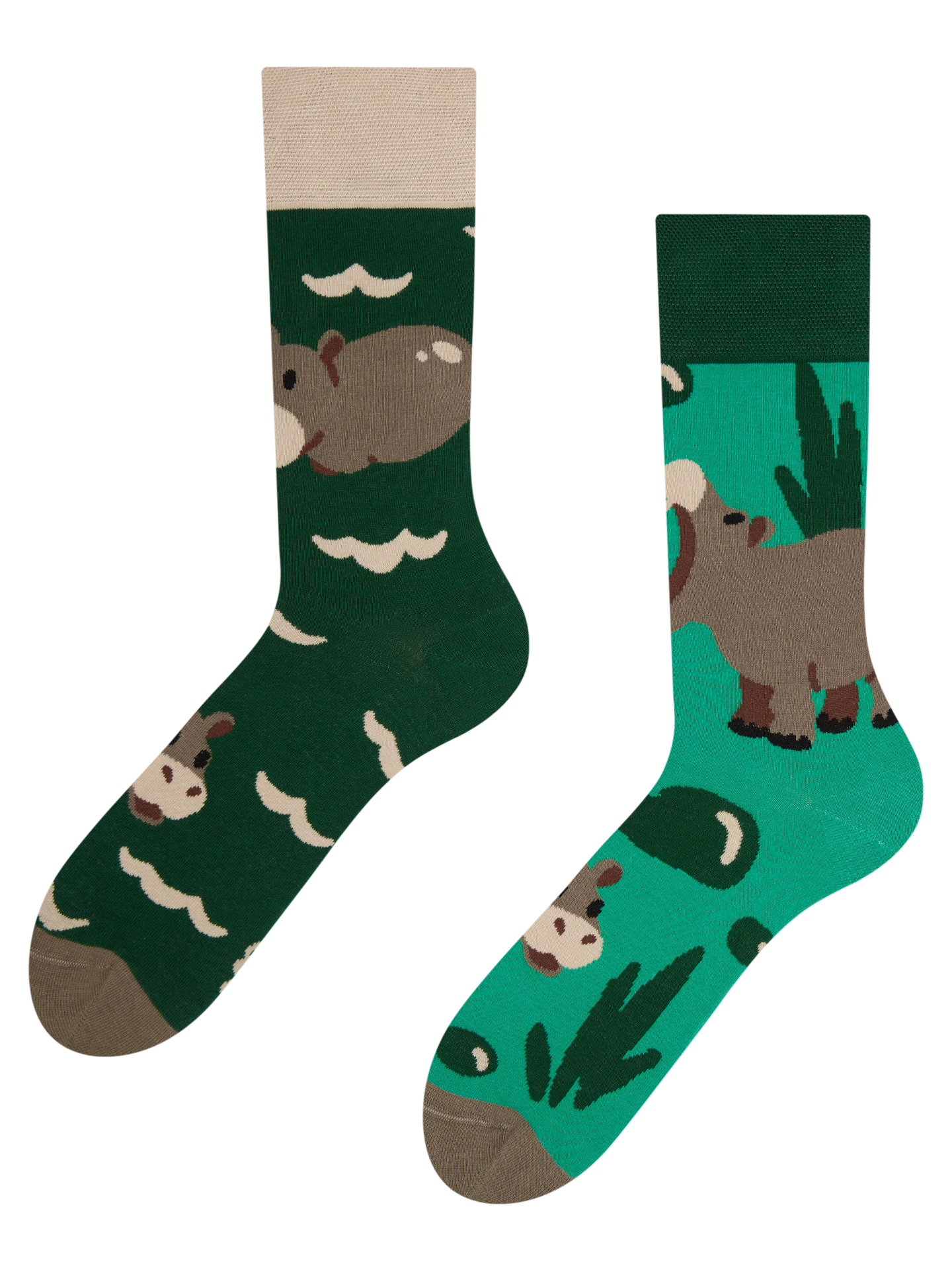 Regular Socks Swimming Hippo