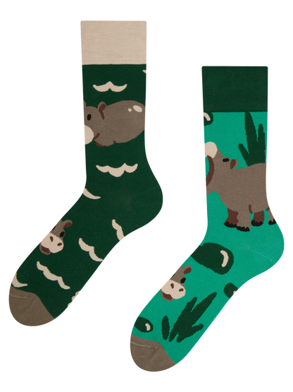 Regular Socks Swimming Hippo