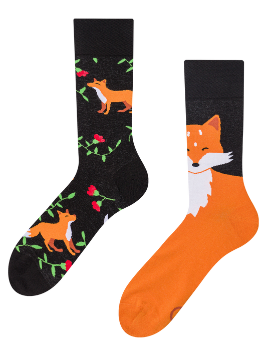 Regular Socks Fox & Flowers