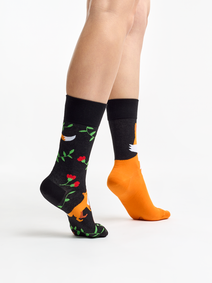 Regular Socks Fox & Flowers