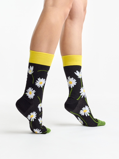 Regular Socks Daisies at Night