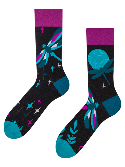 Regular Socks Dragonflies at Night