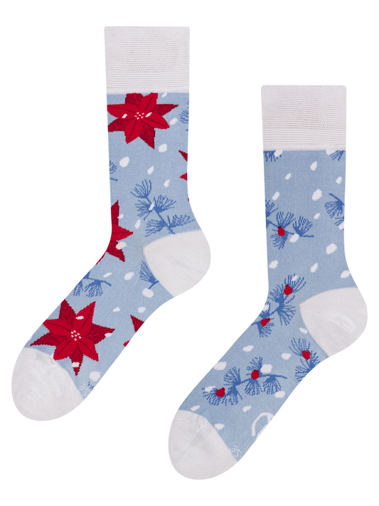 Regular Socks Christmas Roses & Snow