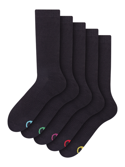 Sports Socks 5-Pack Black Classic