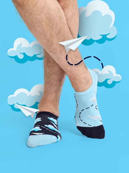 Sneaker Socks Paper Planes & Clouds