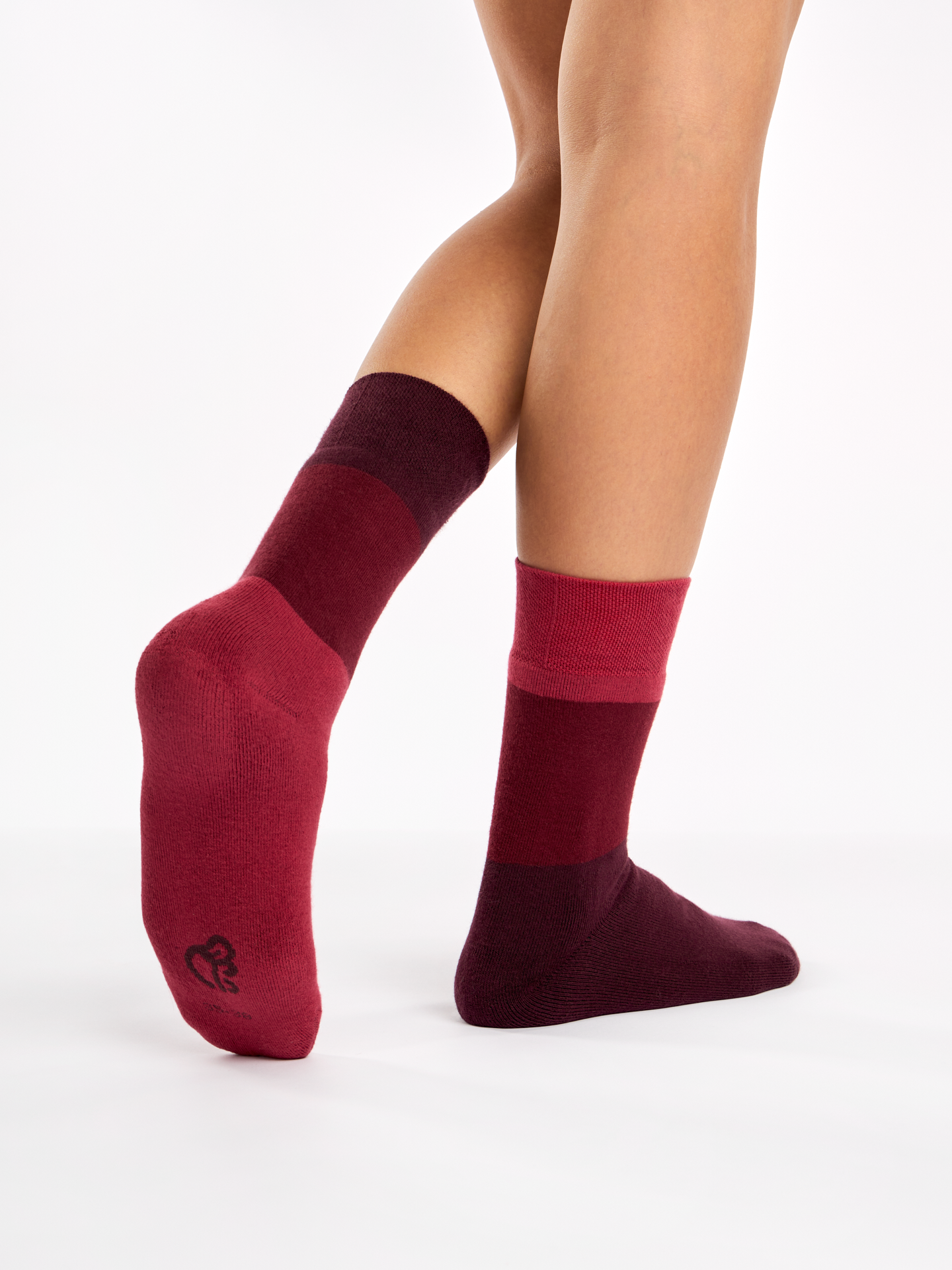 Warm Socks Maroon Tri-color