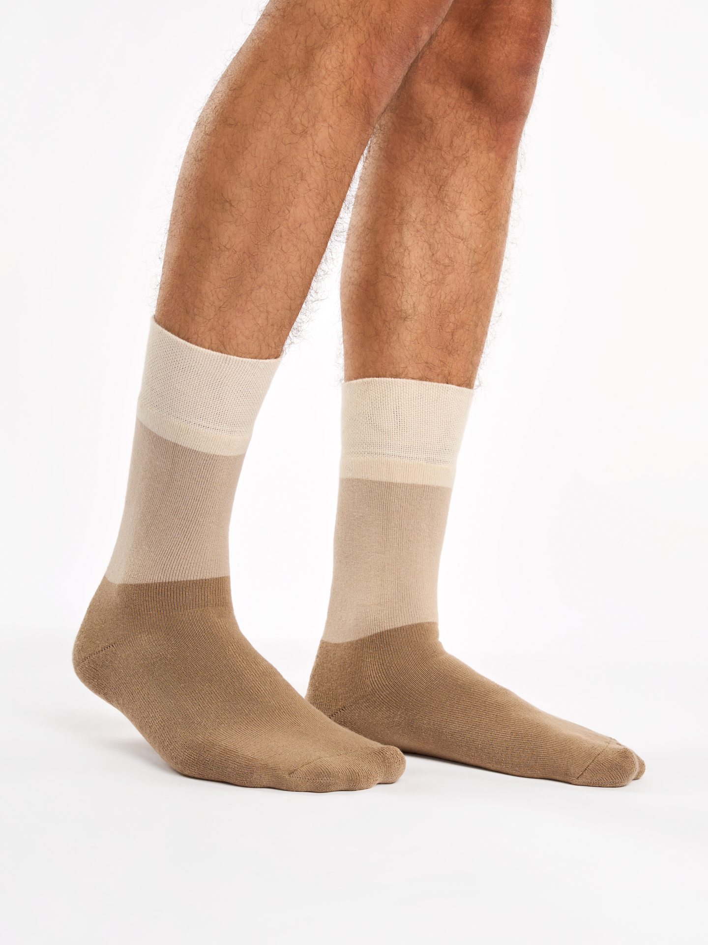 Warm Socks Beige Tri-color