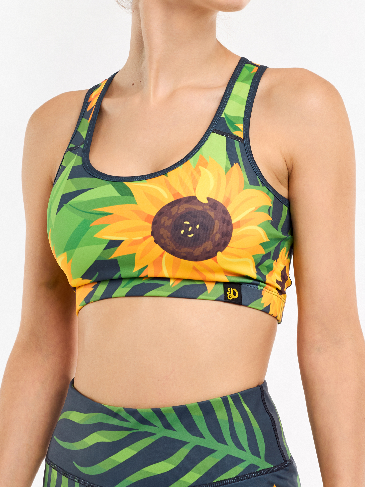 Gym Top Sunflower & Leaves