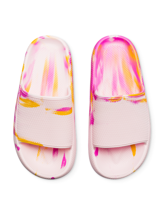 Pink Marble Women's Soft EVA Platform Slides