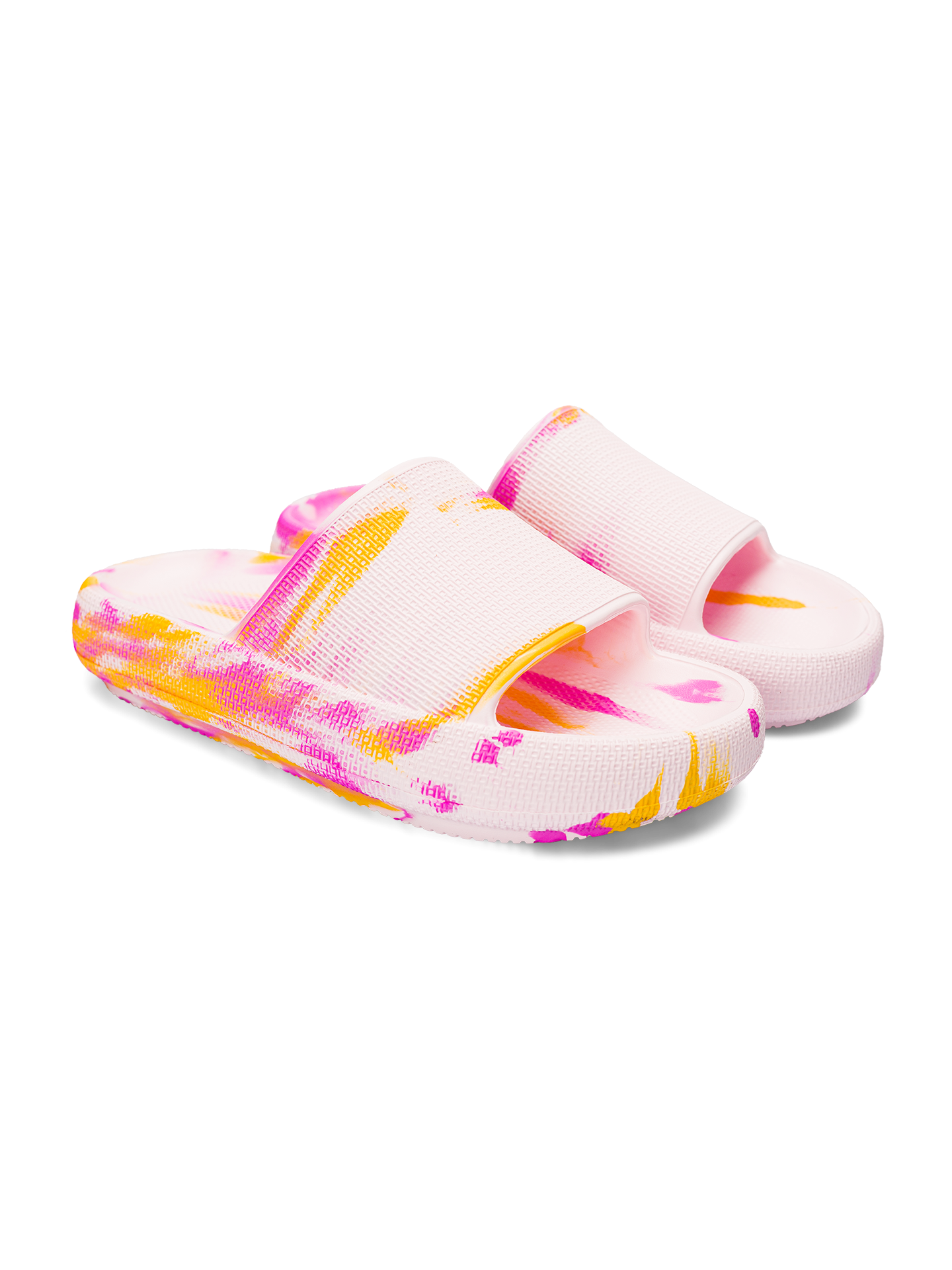 Pink Marble Women's Platform Slides