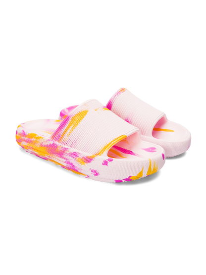 Pink Marble Women's Platform Slides