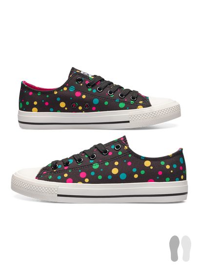 Canvas Shoes Neon Dots