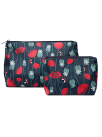 Cosmetic Bag 2-pack Ladybugs & Poppy Flowers