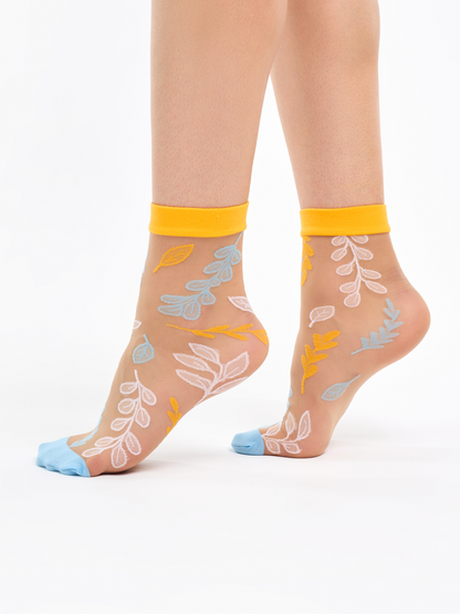 Nylon Socks Autumn Leaves