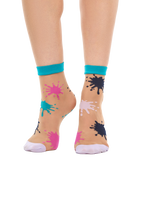 Nylon Socks Colorful Splotches