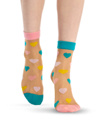 Nylon Socks Pastel Hearts