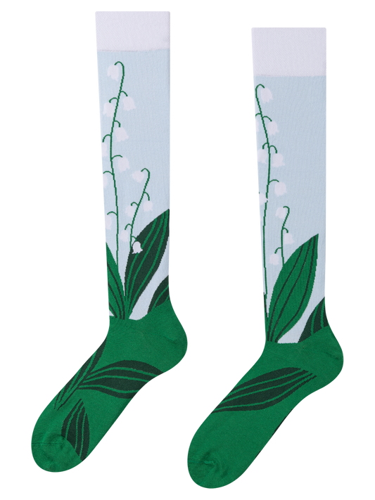 Knee High Socks Lilies of the Valley