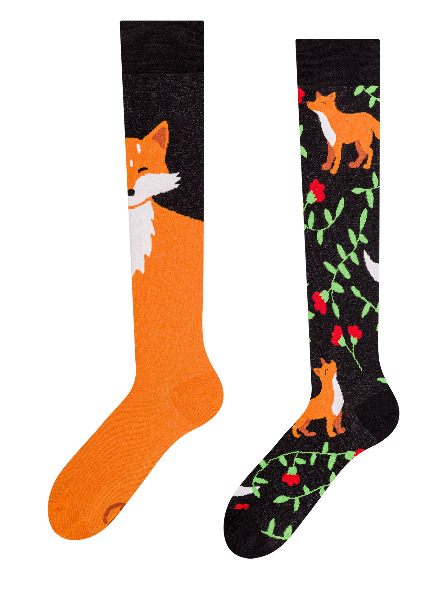 Knee High Socks Fox & Flowers