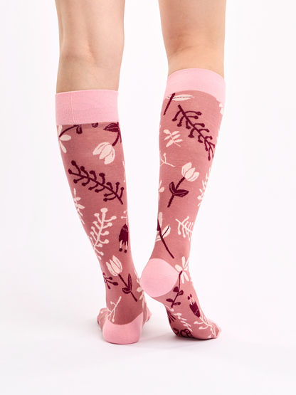 Knee High Socks Gentle Flowers