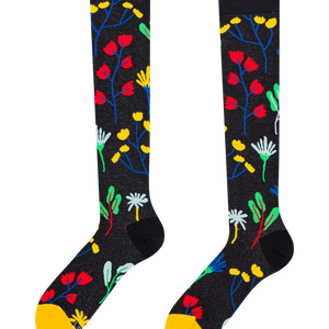 Knee High Socks Aquarelle Flowers