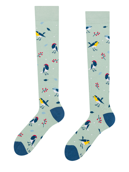 Knee High Socks Singing Birds