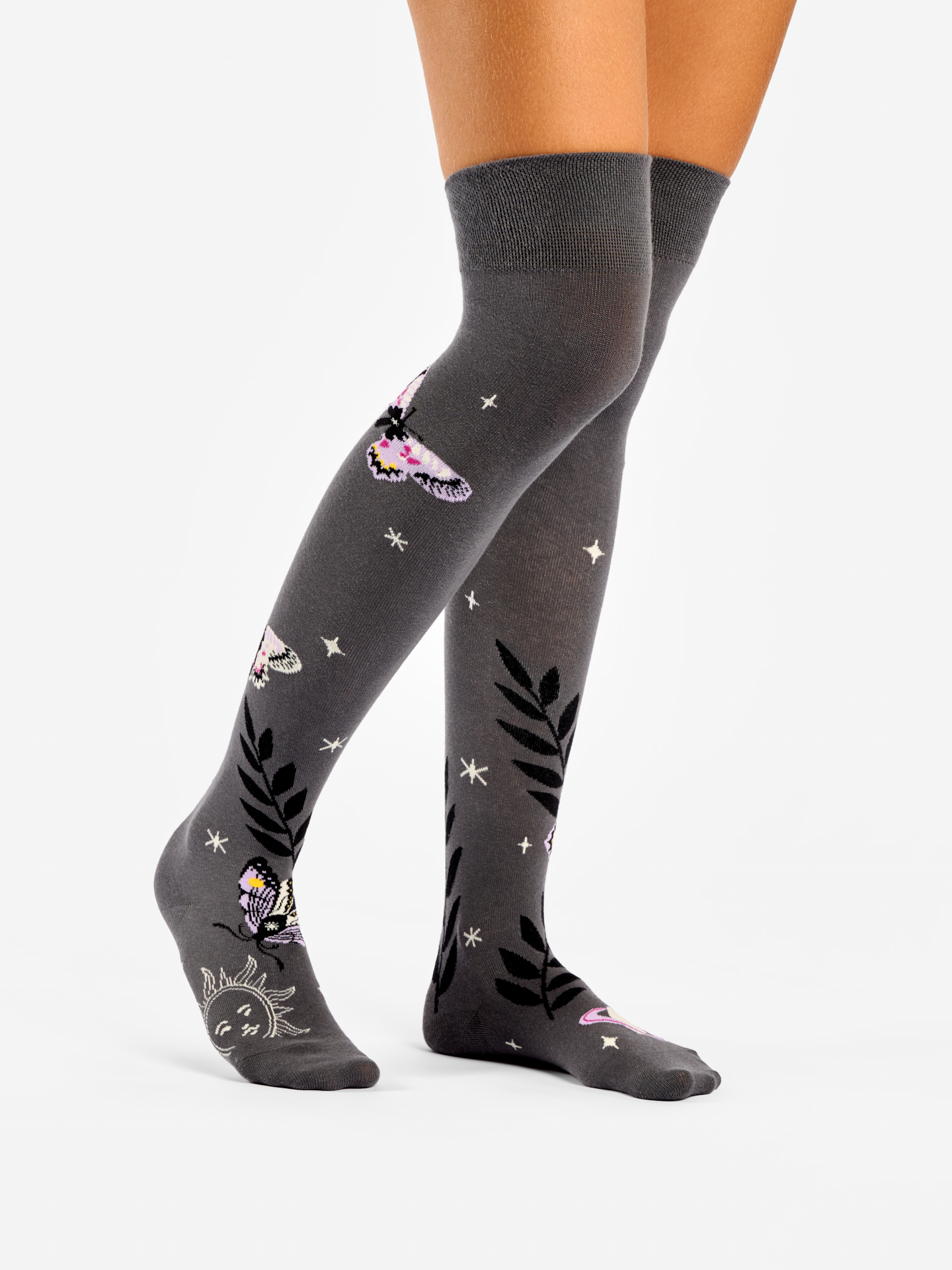 Over the Knee Socks Night Butterflies