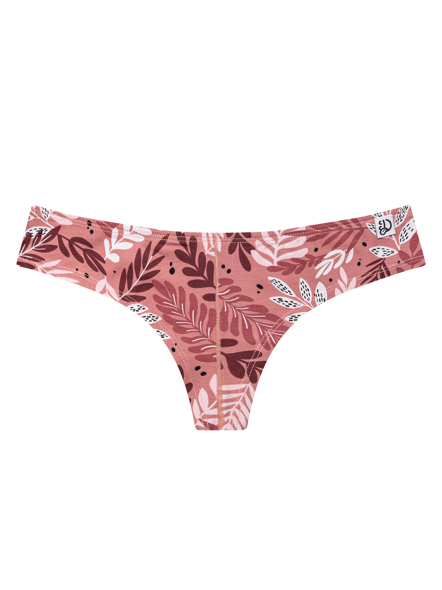 Women's Brazilian Panties Pink Leaves